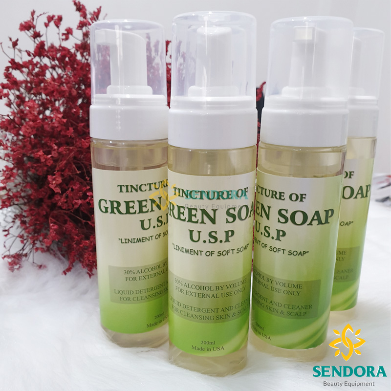 Dung dịch green soap dùng để tẩy rửa hình sau khi xăm