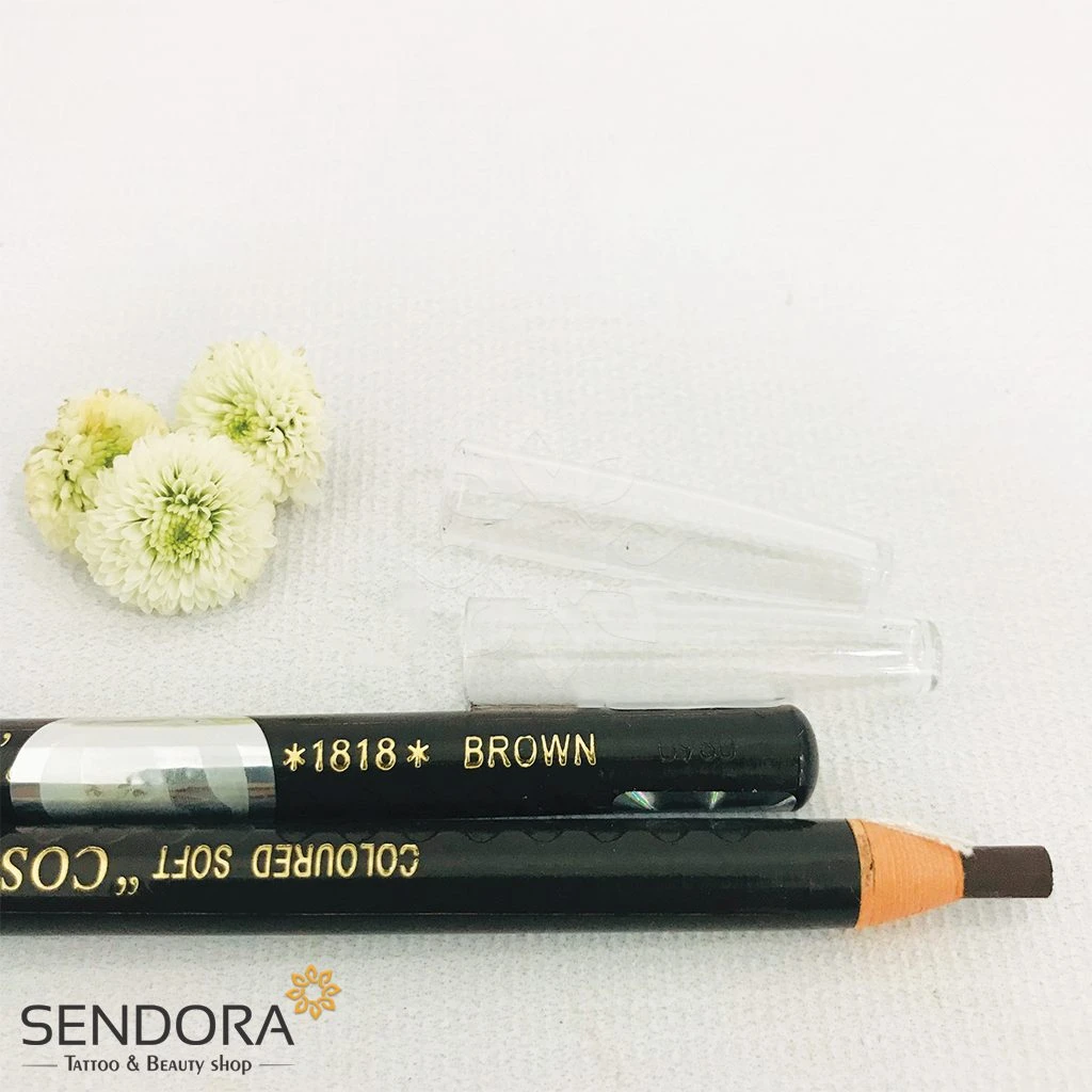 Chì xé kẻ chân mày 2 tem cao cấp màu nâu đen