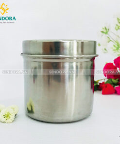 Hũ đựng bông y tế Inox ( Size 8x8cm )