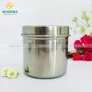 Hũ đựng bông y tế Inox ( Size 8x8cm )