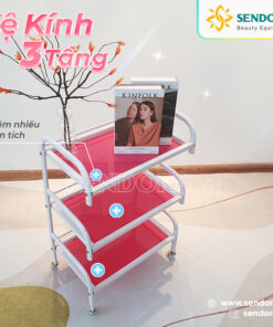 Xe đẩy spa 3 tầng mặt kính HMTL-5010