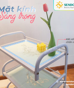 Xe đẩy spa 3 tầng mặt kính HMTL-5010