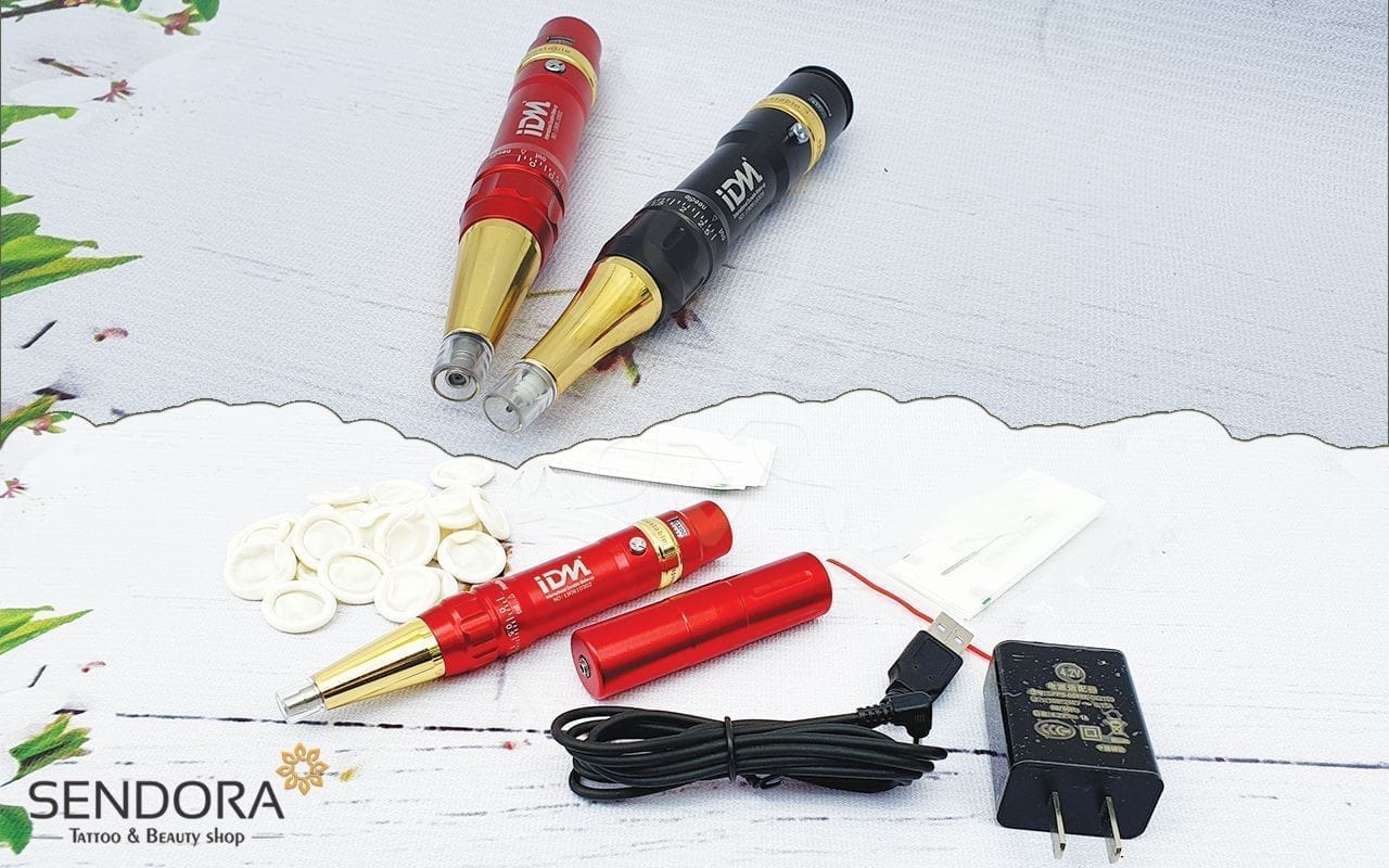 Sendora.vn cung cấp máy phun môi, máy phun chân mày Máy phun xăm tích điện IDM