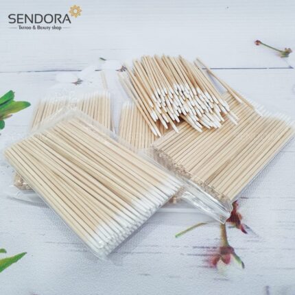 Tăm bông gỗ viền nét dùng trong phun xăm thẩm mỹ