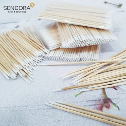 Tăm bông gỗ viền nét dùng trong phun xăm thẩm mỹ