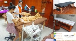 giường massage spa chân gỗ giá rẻ