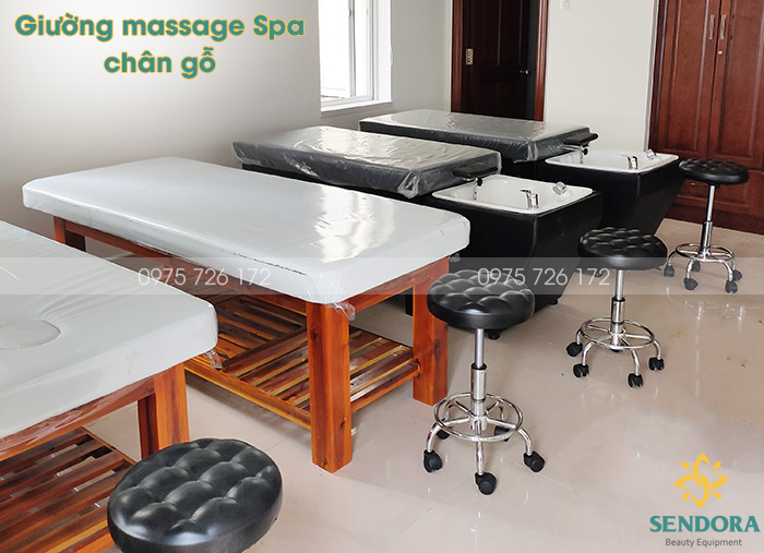 2 loại giường massage spa chân gỗ bền chắc giá tốt nhất TPHCM