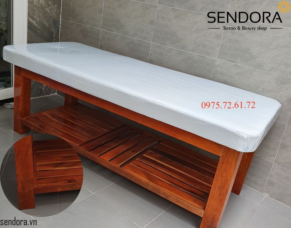 giường massagespa chân gỗ giá rẻ