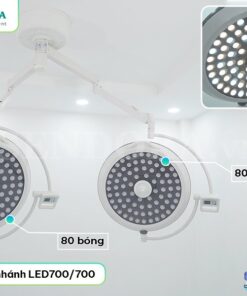 Đèn Phẫu Thuật LED 700 16 Đèn tiểu phẫu thú y treo trần 2 nhánh Full LED LED700/700