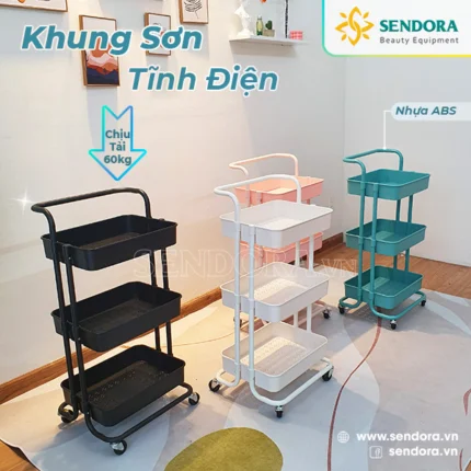 Xe đẩy spa 3 tầng nhựa ABS cao cấp HMTL-5020