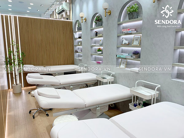 Giường chỉnh điện dùng trong thẩm mỹ HMBB-8050 được đầu tư bởi The Hari Beauty &amp; Spa