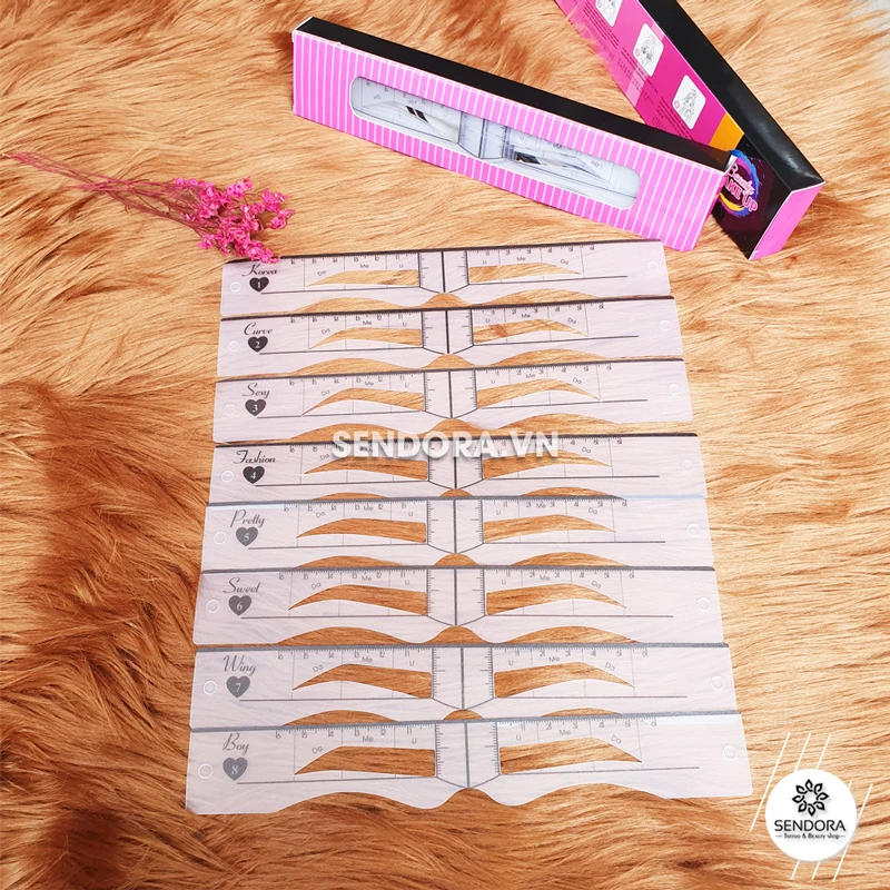 Bộ 8 khung đo chân mày phun xăm 1 Khung vẽ chân mày 8 khung