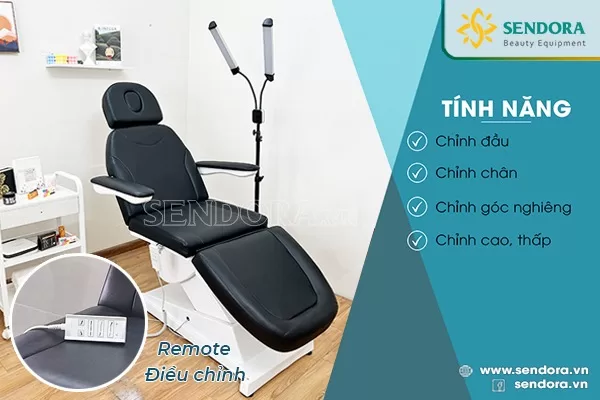 Ghế giường phun xăm chỉnh điện Hi-MEC HMBB-8010 (Màu đen)