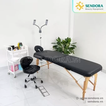 Sendora - Thiết bị thẩm mỹ y khoa 47 Giường vali chân gỗ xếp gọn Hi-mec HMBB-8103-60