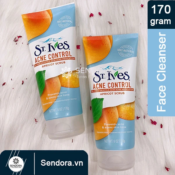 St.Ives Acne control apricot scrub ngừa mụn và làm đều màu da