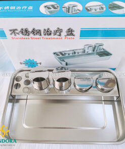 Bộ khay hũ inox đựng dụng cụ y tế (30x20x5cm)
