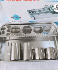 Bộ khay hũ inox đựng dụng cụ y tế (30x20x5cm) 7 combo khay dung dung cu y te sendora