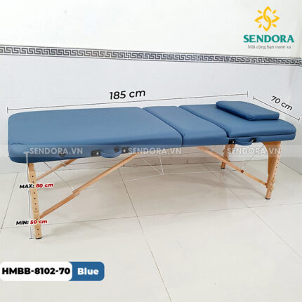 Giường massage gấp gọn Vali Hi-Mec HMBB-8102-70 màu xanh