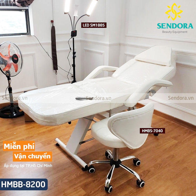 Giường tiêm filler nhập khẩu Hi-mec HMBB-8200 màu trắng