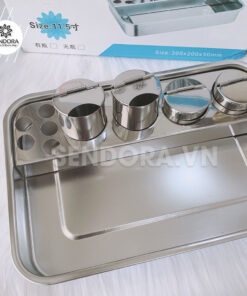 Bộ khay hũ inox đựng dụng cụ y tế (30x20x5cm) 6 Bộ khay hũ đựng dụng cụ y tế