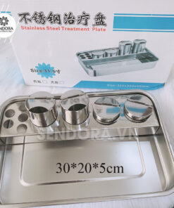 Bộ khay hũ inox đựng dụng cụ y tế (30x20x5cm) 5 Khay inox đựng dụng cụ y tế