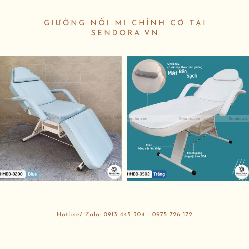 Giường nối mi chỉnh cơ