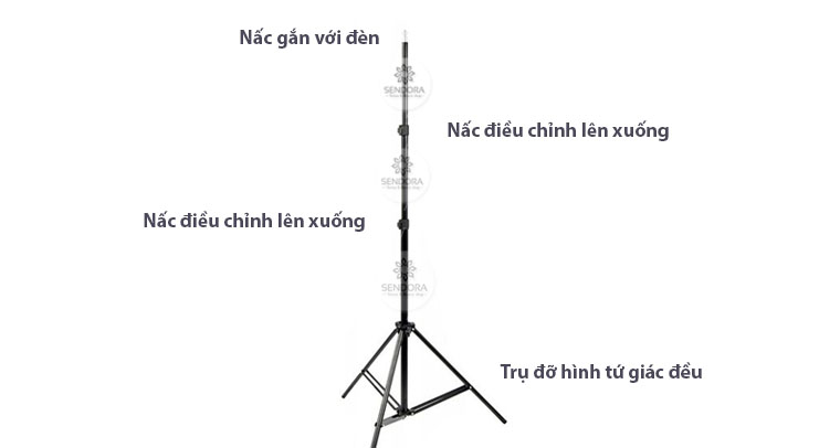 Chi tiết chân đèn tròn livestream