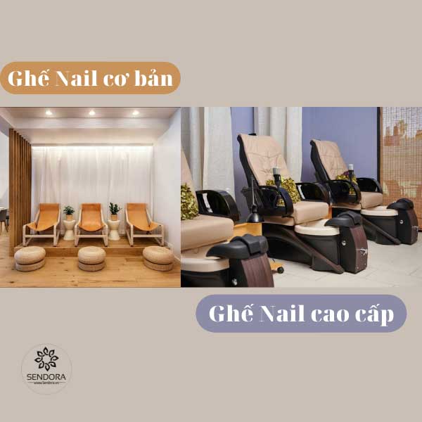 Ghế Nail cơ bản và ghế Nail cao cấp