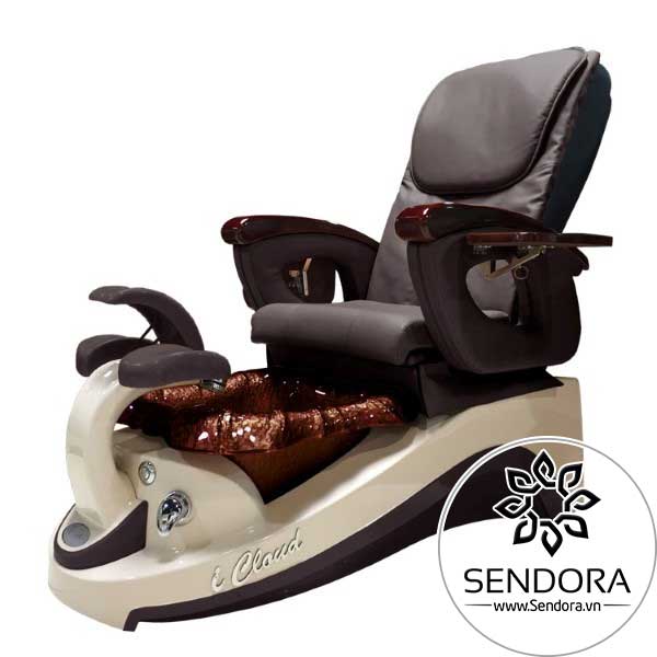 Mẫu ghế Pedicure đẹp của hãng PSOA (model: ICloud) có nhiều tùy chọn màu sắc cho vải bọc ghế và bồn ngâm chân