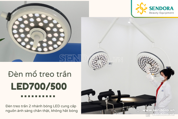 Đèn mổ treo trần 2 nhánh Full Led LED500/700