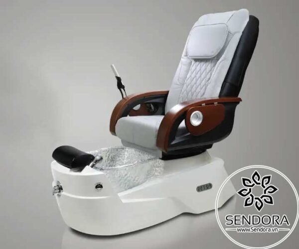 Một mẫu ghế Pedicure cao cấp chuyên nghiệp sử dụng tông màu nâu trên nền trắng