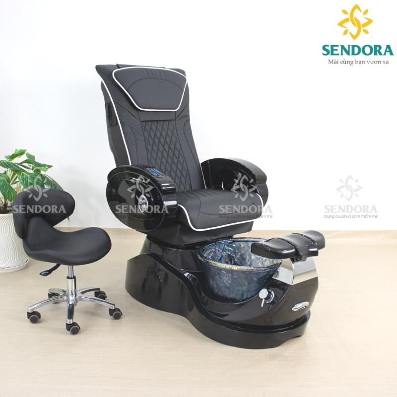 Mẫu ghế nail cao cấp màu đen