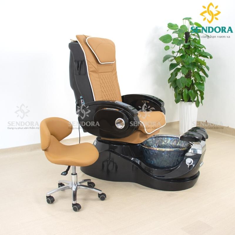 Mẫu ghế nail cao cấp màu nâu