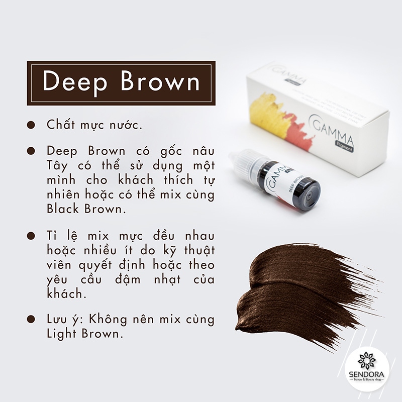 Mực phun mày Gamma Đài Loan Deep Brown màu Nâu Tây