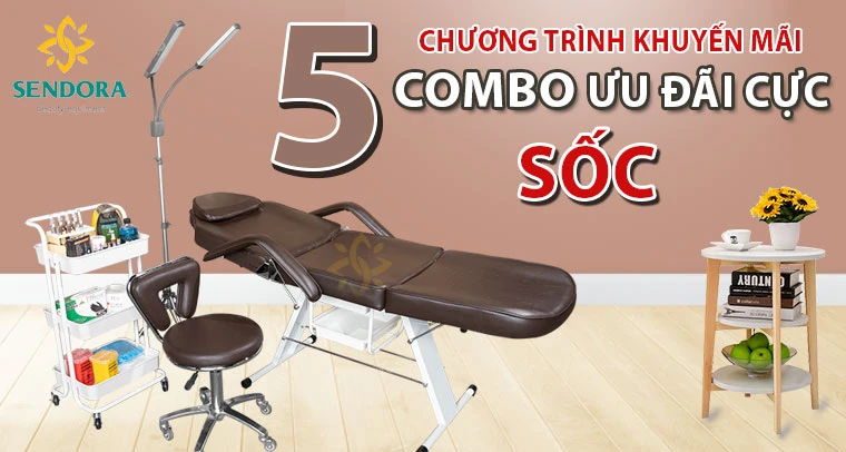 5 combo ưu đãi thiết bị thẩm mỹ - giường ghế phun xăm với giá cực sốc