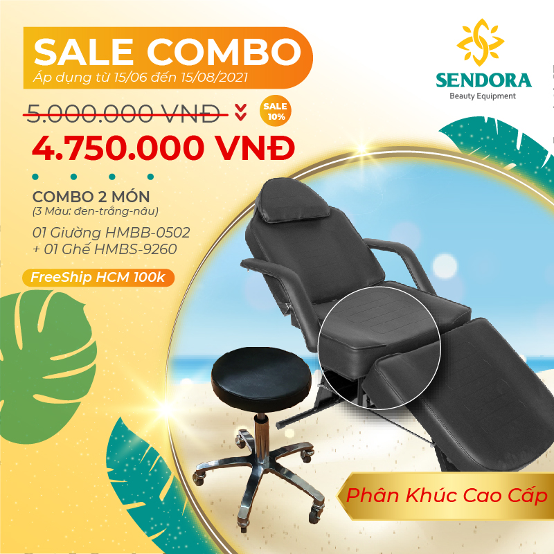 Combo 2 món bàn phun xăm cao cấp kèm ghế xoay không tựa