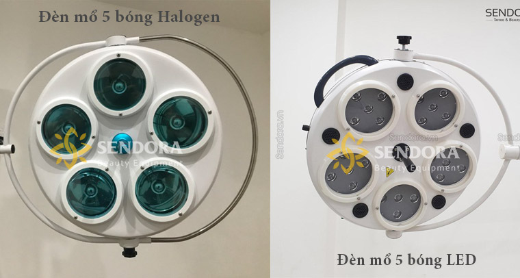 Đèn mổ 5 bóng Halogen và đèn mổ Led