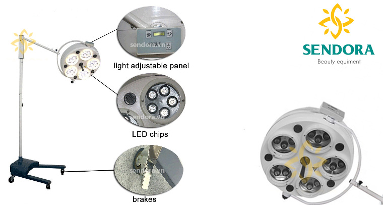 Đèn mổ Led di động 5 bóng 525LS