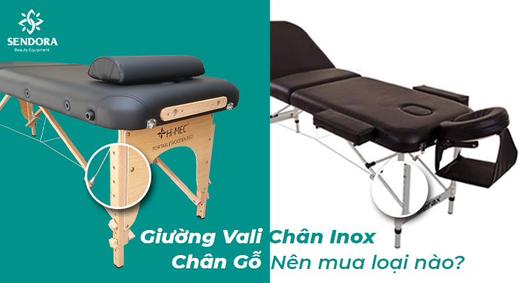 Giường vali chân inox và chân gỗ