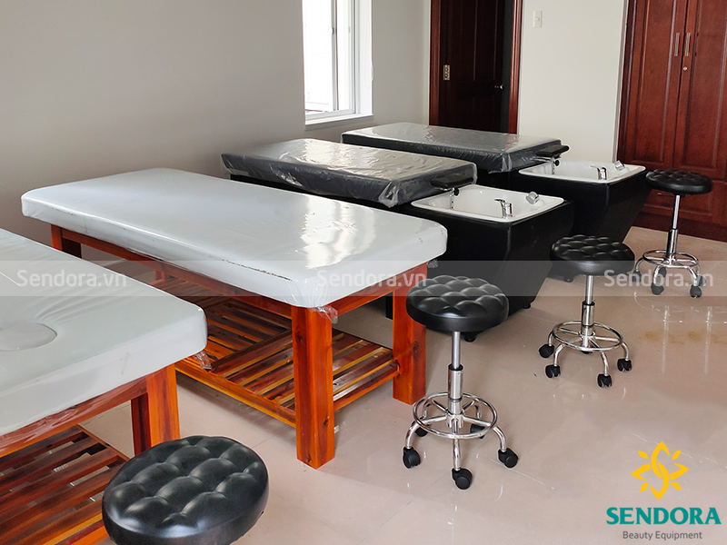 Giường gội đầu massage 2in1 - Bồn sứ 1 Giường gội đầu massage 2in1 bồn sứ