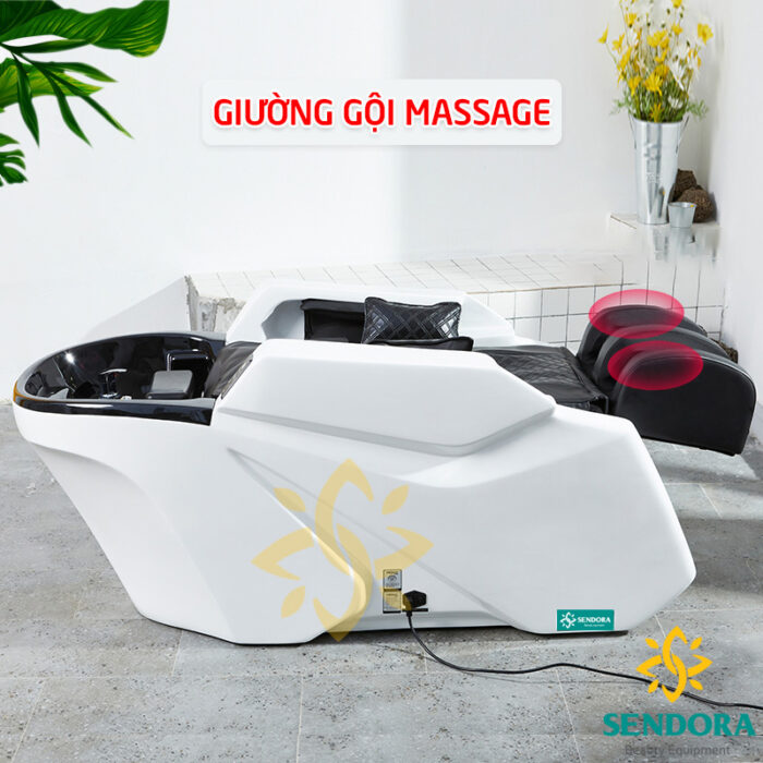 Giường gội đầu massage cao cấp, giường gội trang bị máy massage toàn thân