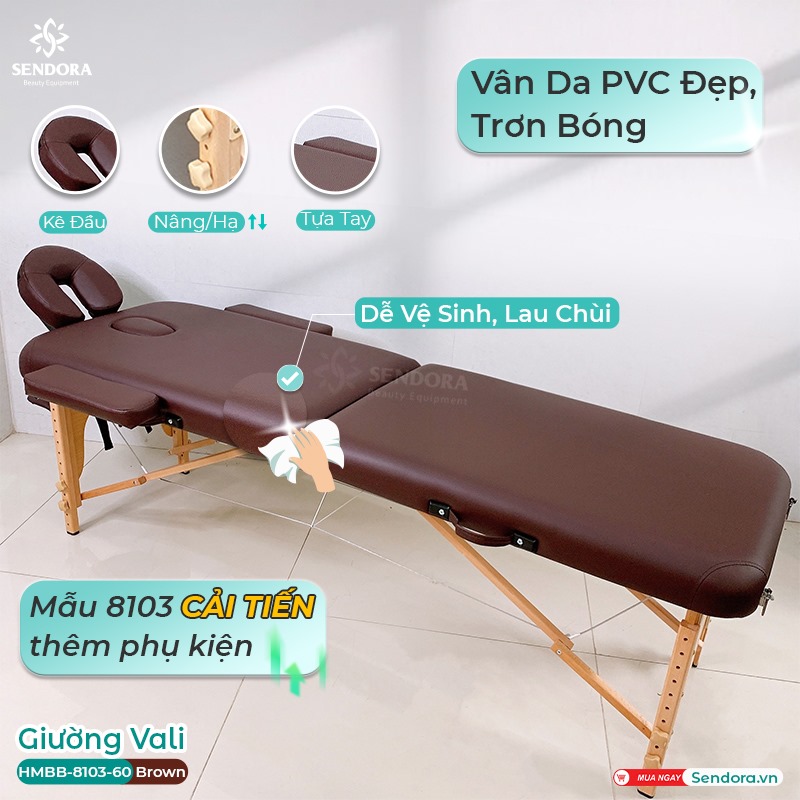 Giường vali chân gỗ cao cấp