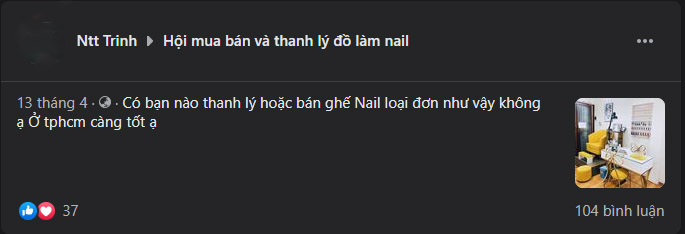 nhu cau mua ghe nail thanh ly