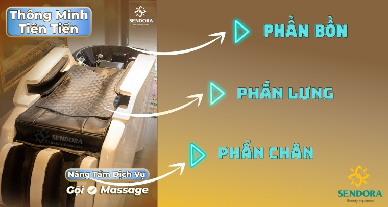 3 bộ phận chính của ghế gội đầu massage cao cấp