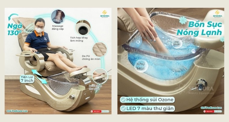 Mẫu ghế nail Pedicure Lux