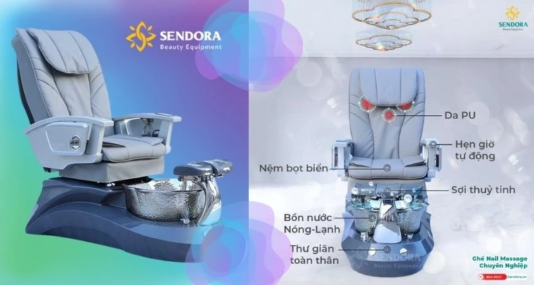 Ghế làm nail pedicure không ống
