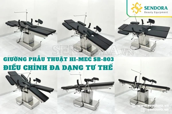 Giường phẫu thuật chỉnh điện Hi-MEC SB-803 có thể điều chỉnh nhiều tư thế