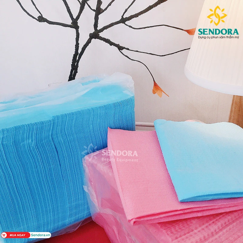 Giấy lót kê tay, Miếng lót trải giường, kệ spa, dụng cụ phun xăm 33 x 45cm (Bịch 125 tấm)
