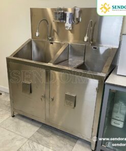 Bồn rửa tay tiệt trùng inox 2 vòi 2 ngăn BRT110-2VI-2AU 5 1 4