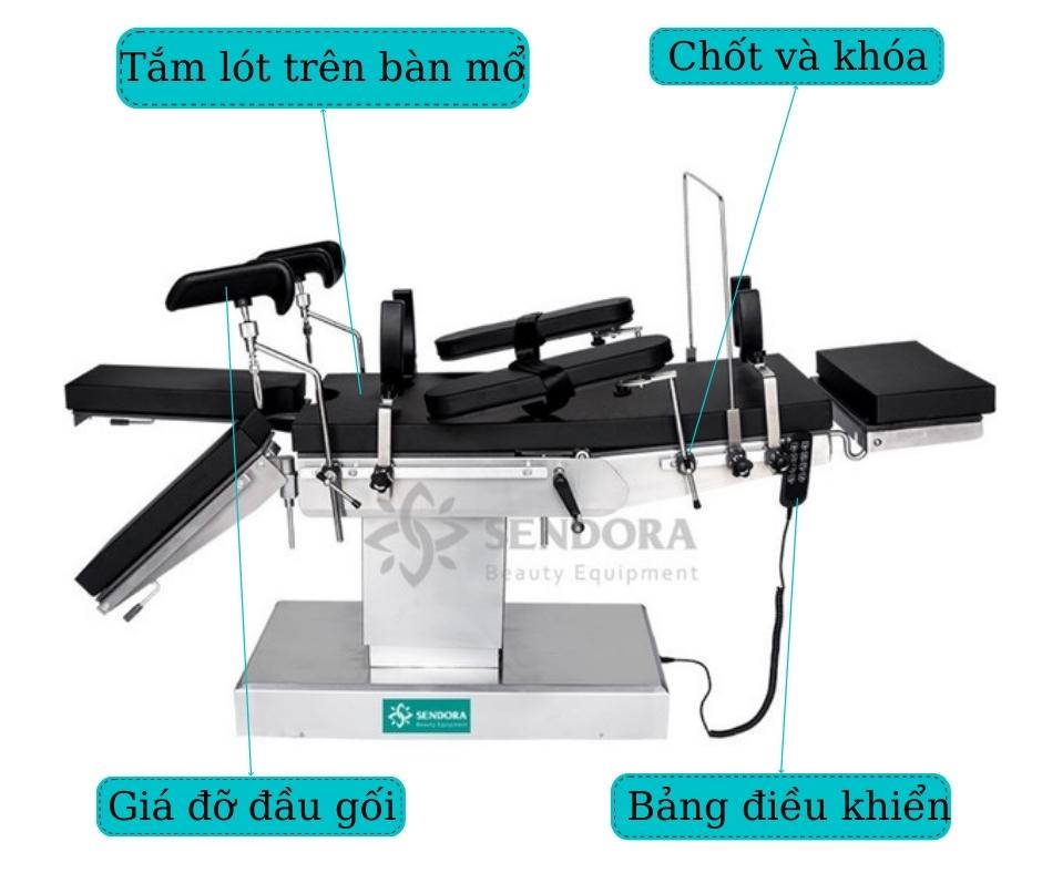 Phụ kiên tắm lót bàn mổ, giá đỡ đầu gối, bảng điều khiển, chốt và khóa